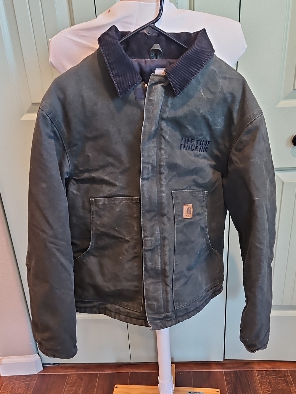 Carhartt Vintage Moss Green Canvas Jacket with Corduroy Collar